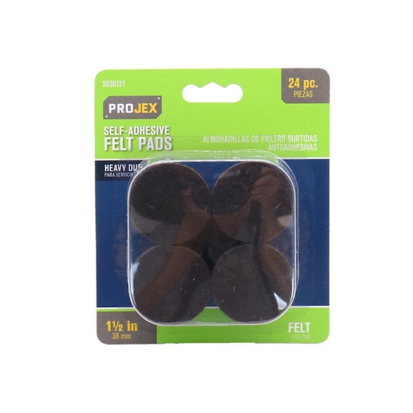 Posdatas 1.5 in. Felt Self Adhesive Protective Pad, Brown, 16PK PO3306774 - main